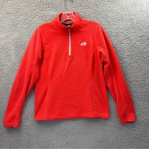 The North Face Glacier 1/4 Zip Fleece Pullover Orange Pink Women's Medium